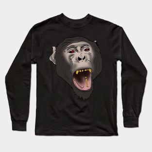 chimpanzee head Long Sleeve T-Shirt